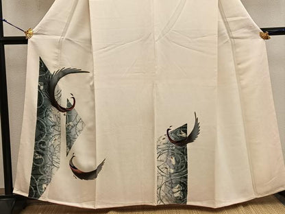 平和屋着物■訪問着　孔雀花文　金彩　正絹　逸品　BAAX5665mz