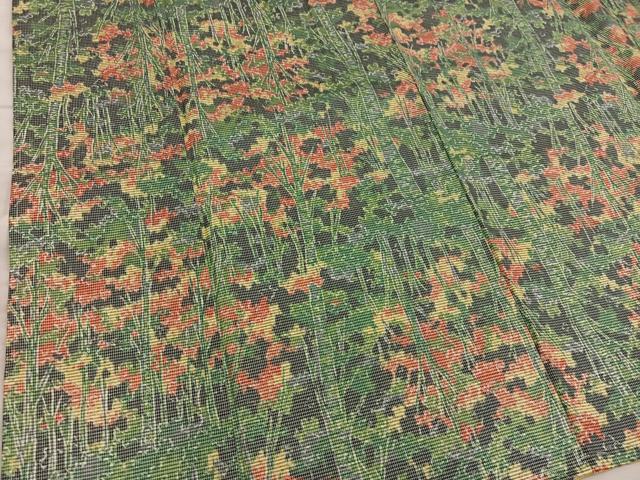 平和屋着物■上質な紬　草花文　正絹　逸品　BAAX5666mz