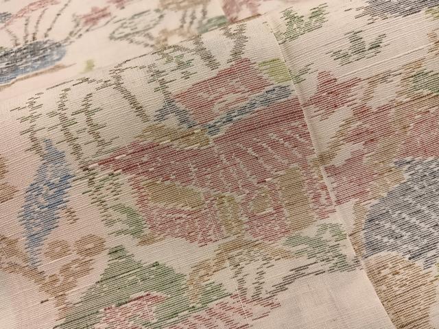 平和屋着物■上質な紬　風景文　正絹　逸品　BAAX5669mz