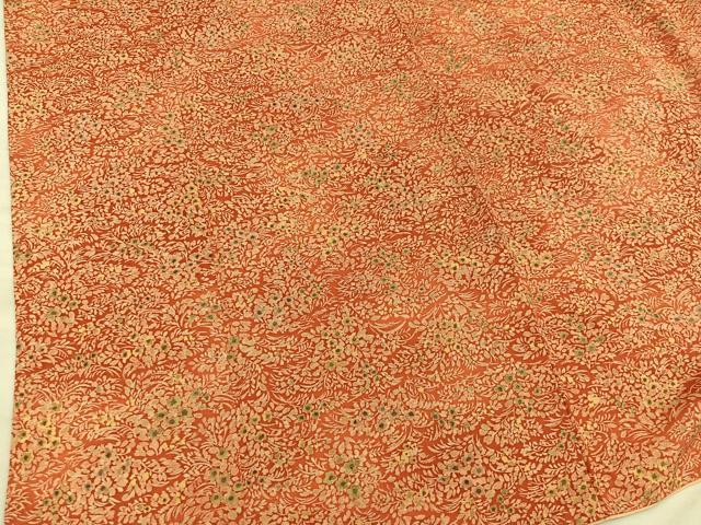 平和屋着物■上質な紬　草花文　正絹　逸品　BAAX5678mz