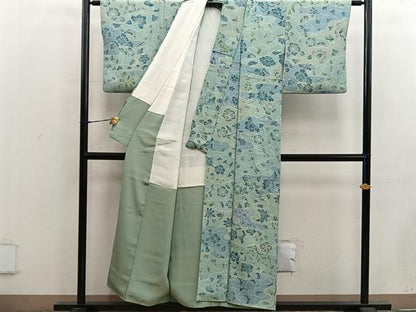 平和屋着物■上質な小紋　草花文　正絹　逸品　BAAX5684mz