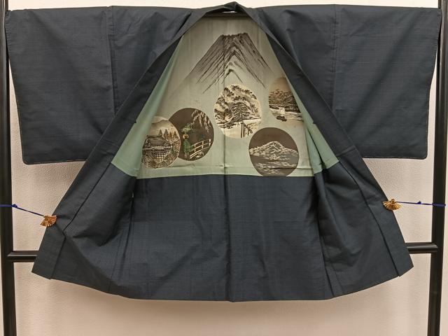平和屋着物■男性　本場大島紬　アンサンブル　80亀甲　総詰め　正絹　逸品　BAAX5689mz