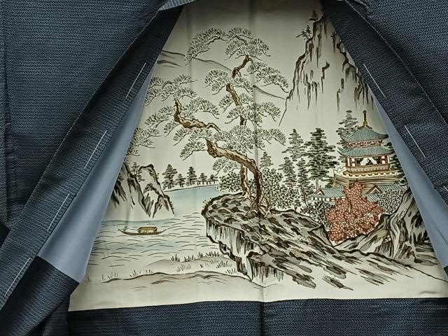 平和屋着物●男性　本場大島紬　アンサンブル　キングサイズ　襦袢セット　100亀甲　総詰め　正絹　逸品　未使用　BAAX5690mz