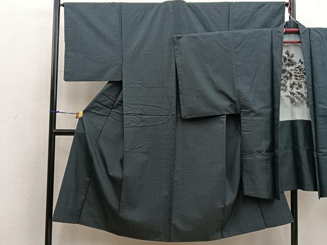 平和屋着物□男性 紬 アンサンブル 100亀甲 総詰め 正絹 逸品 BAAX5691mz