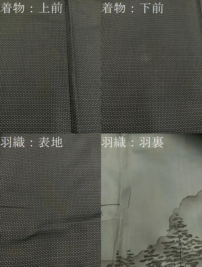 平和屋着物●男性　紬　アンサンブル　キングサイズ　100亀甲　総詰め　正絹　逸品　BAAX5693mz