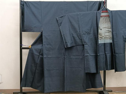 平和屋着物●男性　本場大島紬　アンサンブル　キングサイズ　100亀甲　総詰め　そごう扱い　正絹　逸品　BAAX5694mz