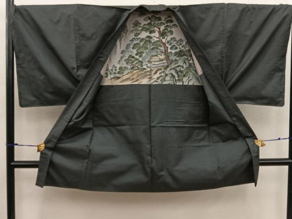 平和屋着物●男性　本場大島紬　アンサンブル　襦袢セット　100亀甲　総詰め　正絹　逸品　BAAX5696mz