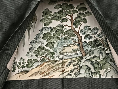 平和屋着物●男性　本場大島紬　アンサンブル　襦袢セット　100亀甲　総詰め　正絹　逸品　BAAX5696mz