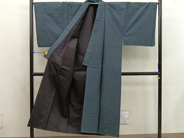 平和屋着物●男性　紬　アンサンブル　亀甲文　羽裏・龍　正絹　逸品　未使用　BAAX5697mz