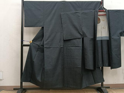 平和屋着物●男性　本場大島紬　アンサンブル　80亀甲　総詰め　正絹　逸品　BAAX5698mz