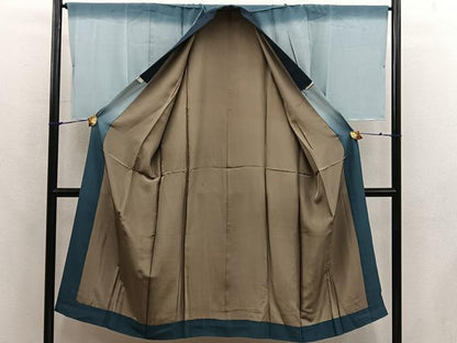 平和屋着物●男性　長襦袢　袷　手描き　蛇　暈し染め　正絹　逸品　BAAX5701mz