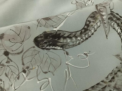 平和屋着物●男性　長襦袢　袷　手描き　蛇　暈し染め　正絹　逸品　BAAX5701mz