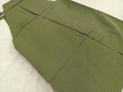 平和屋着物●男性　人間国宝　甲田綏郎　精好仙台平　馬乗り袴　縞　正絹　逸品　BAAX5705mz