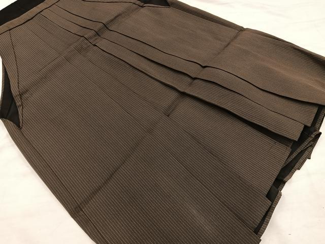 平和屋着物●男性　馬乗り袴　縞　正絹　逸品　BAAX5707mz
