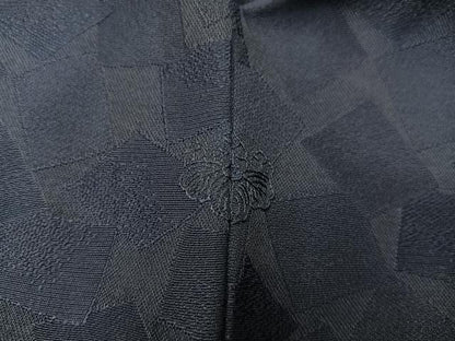 平和屋着物●上質な色無地　色紙重ね地紋　黒紅色　正絹　逸品　BAAX5715mz