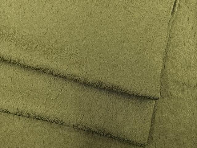 平和屋着物●上質な色無地　辻が花地紋　根岸色　正絹　逸品　BAAX5717mz