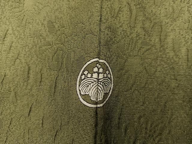 平和屋着物●上質な色無地　辻が花地紋　根岸色　正絹　逸品　BAAX5717mz