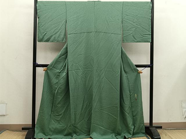 平和屋着物●本草木染作家　瑞寶　色無地　麹塵色　鈴乃屋扱い　正絹　逸品　未使用　BAAX5718mz