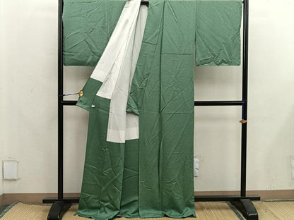 平和屋着物●本草木染作家　瑞寶　色無地　麹塵色　鈴乃屋扱い　正絹　逸品　未使用　BAAX5718mz