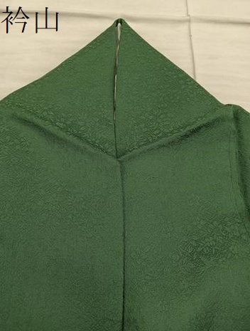 平和屋着物●上質な色無地　草葉地紋　麹塵色　正絹　逸品　BAAX5719mz