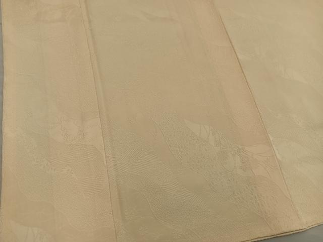 平和屋着物■上質な色無地　菊花地紋　蜂蜜色　正絹　逸品　BAAX5721mz