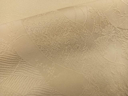 平和屋着物■上質な色無地　菊花地紋　蜂蜜色　正絹　逸品　BAAX5721mz