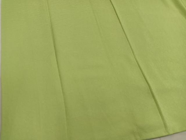 平和屋着物●上質な色無地　菊地紋　青朽葉色　正絹　逸品　BAAX5723mz