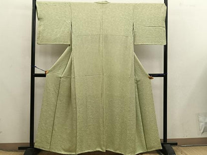 平和屋着物●上質な色無地　梅花地紋　木蘭色　さが美扱い　正絹　逸品　BAAX5724mz