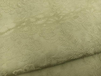 平和屋着物●上質な色無地　梅花地紋　木蘭色　さが美扱い　正絹　逸品　BAAX5724mz