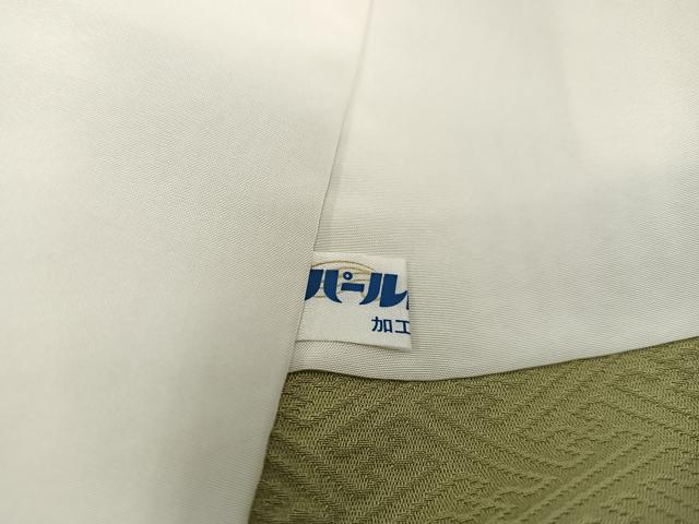 平和屋着物●本加賀友禅作家　毎田仁郎　色無地　草葉地紋　枯草色　反端付き　正絹　逸品　BAAX5726mz