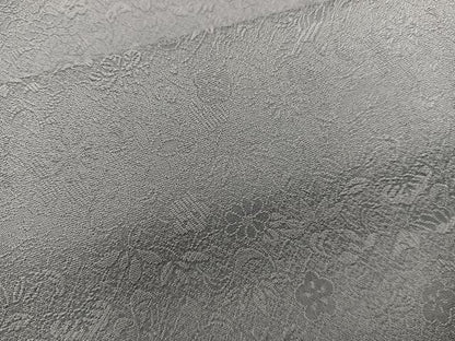 平和屋着物●上質な色無地　草花地紋　山鳩色　さが美扱い　正絹　逸品　未使用　BAAX5728mz