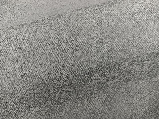 平和屋着物●上質な色無地　草花地紋　山鳩色　さが美扱い　正絹　逸品　未使用　BAAX5728mz