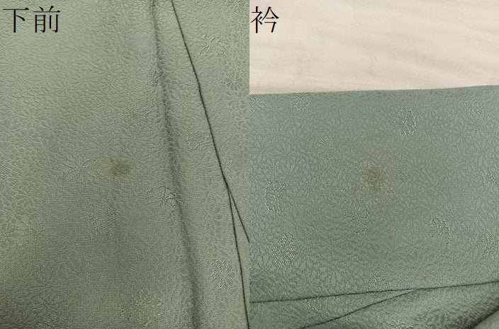 平和屋着物●上質な色無地　菊地紋　薄青色　正絹　逸品　BAAX5729mz