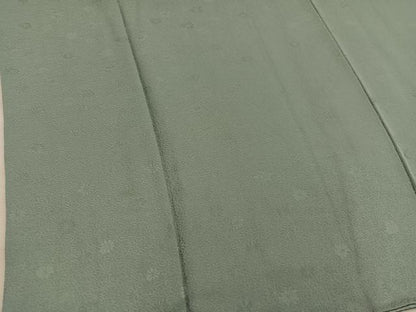 平和屋着物●上質な色無地　菊地紋　薄青色　正絹　逸品　BAAX5729mz