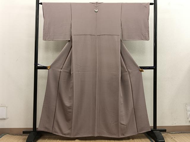 平和屋着物■上質な色無地　赤白橡色　正絹　逸品　BAAX5730mz