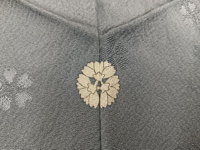 平和屋着物●上質な色無地　舞花地紋　湊鼠色　正絹　逸品　BAAX5731mz