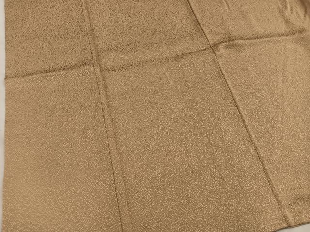 平和屋着物●百貫達夫監修　色無地　霞地紋　黄朽葉色　反端付き　正絹　逸品　未使用　BAAX5732mz