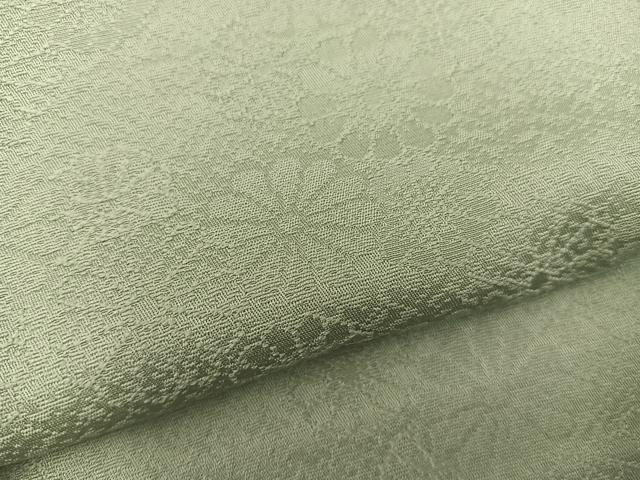 平和屋着物●上質な色無地　菊地紋　油色　反端付き　正絹　逸品　未使用　BAAX5736mz