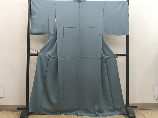 平和屋着物●上質な色無地　藍鼠色　正絹　逸品　BAAX5737mz