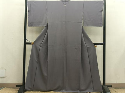 平和屋着物●上質な色無地　鳩羽鼠色　正絹　逸品　未使用　BAAX5739mz