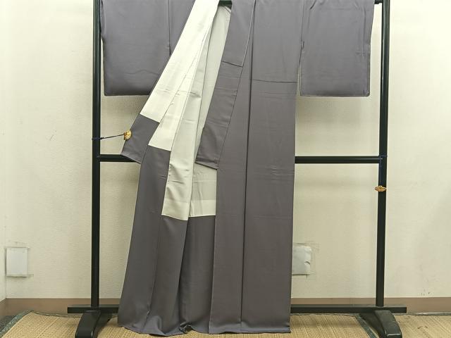 平和屋着物●上質な色無地　鳩羽鼠色　正絹　逸品　未使用　BAAX5739mz