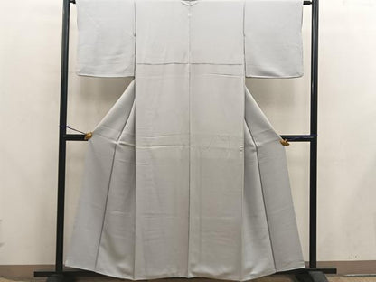 平和屋着物■上質な色無地　灰青色　正絹　逸品　BAAX5741mz
