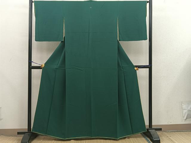 平和屋着物●上質な色無地　千歳緑色　やまと誂製　正絹　逸品　BAAX5742mz