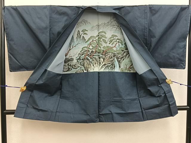 平和屋着物●男性　本場大島紬　アンサンブル　100亀甲　総詰め　正絹　逸品　未使用　BAAX5747mz