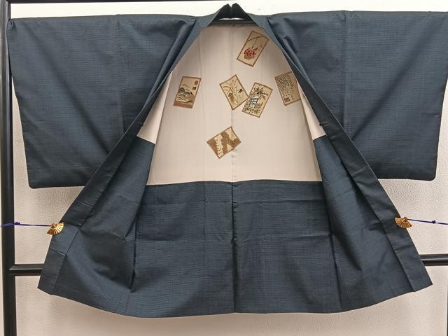 平和屋着物●男性　本場大島紬　アンサンブル　120亀甲　総詰め　正絹　逸品　BAAX5749mz