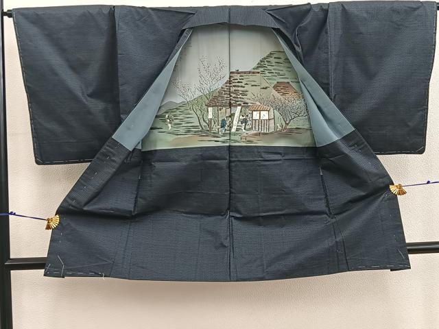 平和屋着物■男性　本場大島紬　アンサンブル　襦袢セット　100亀甲　総詰め　正絹　逸品　BAAX5751mz