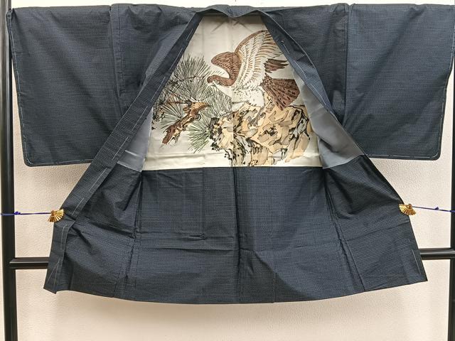 平和屋着物●男性　本場大島紬　アンサンブル　絣文様　正絹　逸品　BAAX5754mz