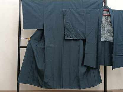平和屋着物■男性　本場大島紬　アンサンブル　絣文様　正絹　逸品　BAAX5755mz
