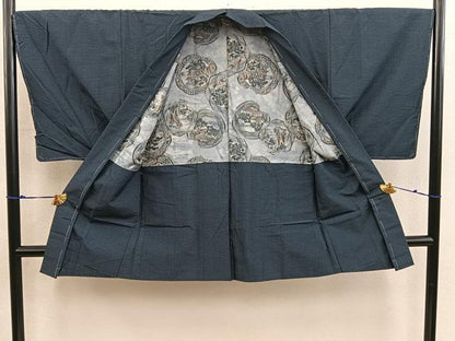 平和屋着物■男性　本場大島紬　アンサンブル　絣文様　正絹　逸品　BAAX5755mz