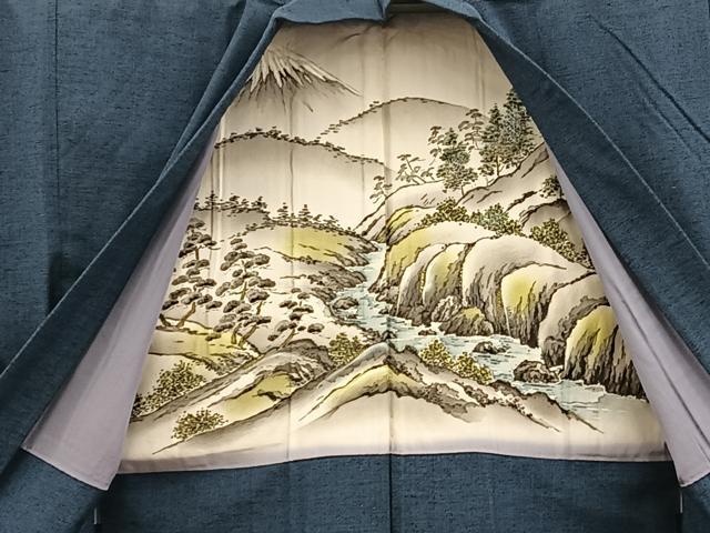 平和屋着物□男性 紬 アンサンブル 錆鼠色 正絹 逸品 BAAX5757mz 平和